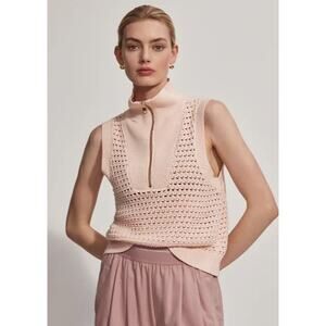 Varley Bains Half Zip Tank in Silver Peony Pink Size XS